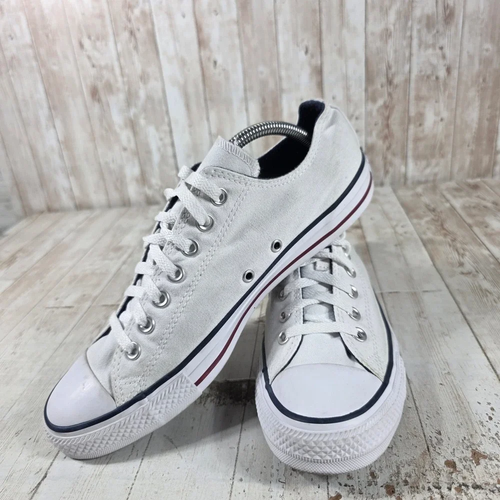 Converse Chuck Taylor All Star Low Top White Canvas Mens 9 Womens 11 145334F - Picture 7 of 8